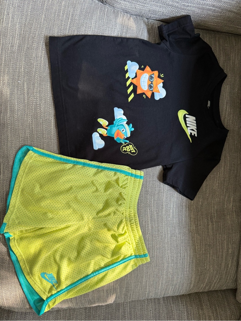 Nike Black Graphic tee and mesh shorts